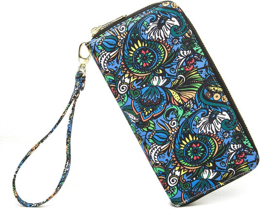 Women Wallet Card RFID For Womens Holder Blocking Credit Small Zipper Purse Pocket Bifold Slim Coin ID Ladies Wristlet Clutch Large Capacity Window Case Travel Zip Women's