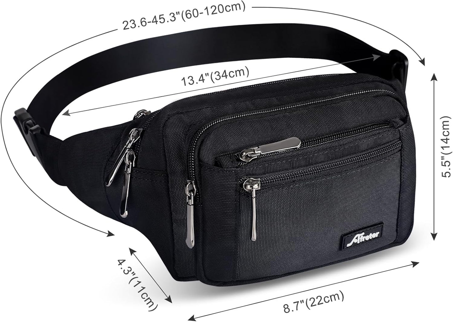Waist Pack Bag Fanny Pack for Men&Women Hip Bum Bag with Adjustable Strap for Outdoors Workout Traveling Casual Running Hiking Cycling (New Black)