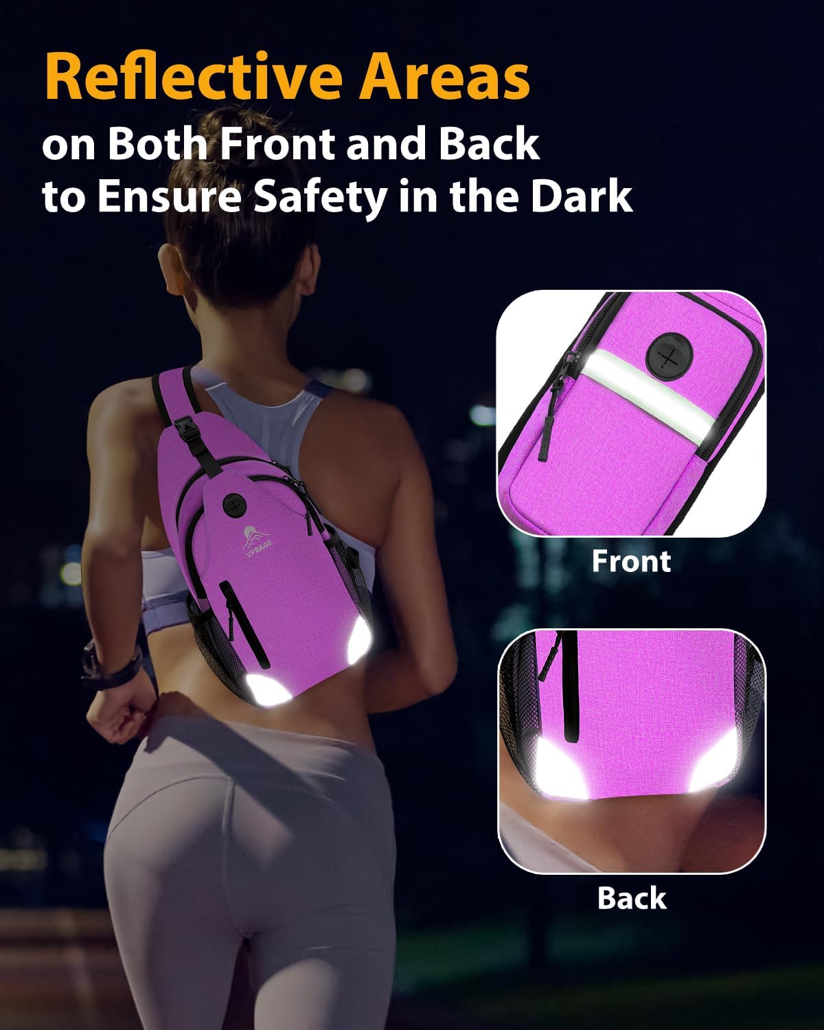 Sling Bag, Crossbody Bag for Men, Cross Body Hiking Backpack, Travel Daypack, Chest Pack with Chest Phone Holder