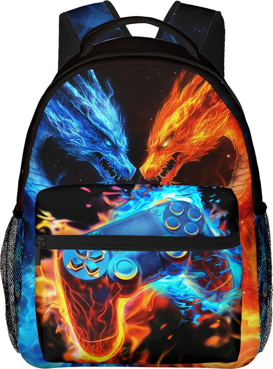 Dragon Game Kids Backpack For Boys Girls Elementary Gamepad Schoolbag Kindergarten Gaming Bookbags Preschool Gamer School Bag Toddler Book Bags Travel Bag Computer Bag Hiking Camping Rucksack Daypack
