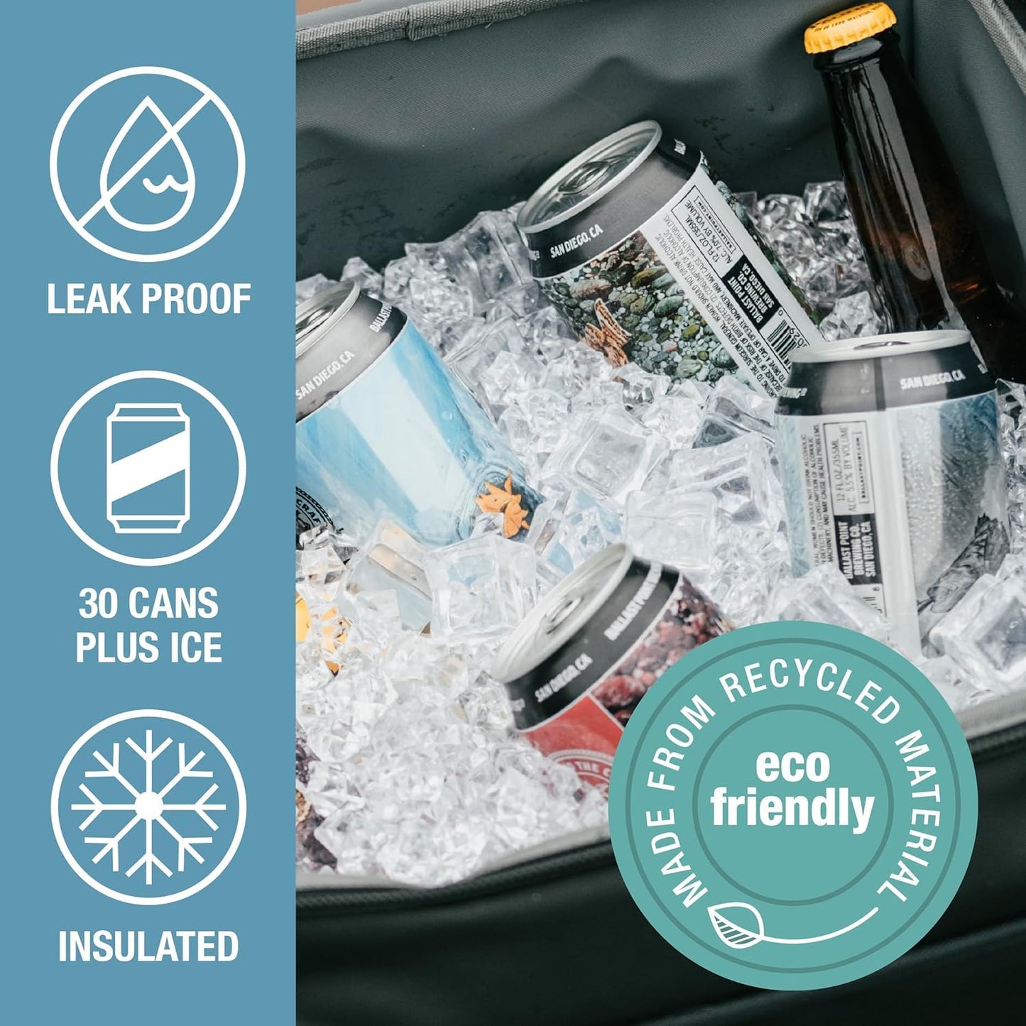CleverMade Tahoe Collapsible Cooler Bag, Medium Travel Cooler, Gray