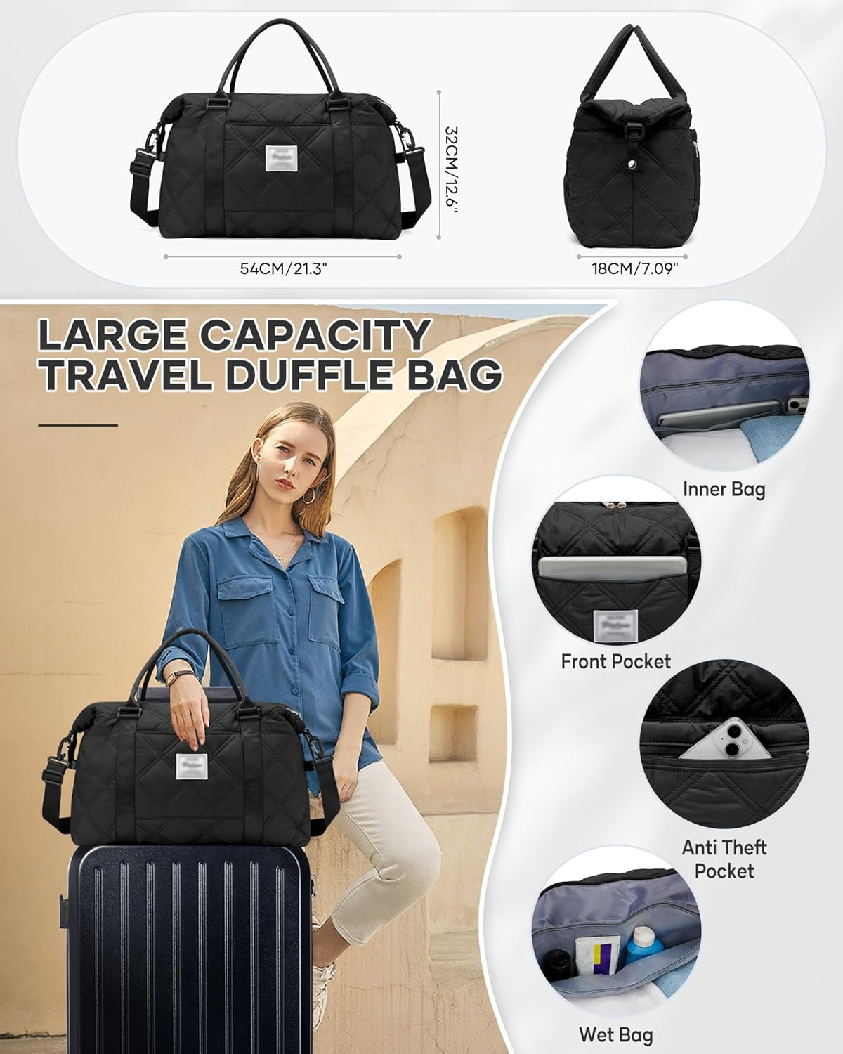 Vacuum Suitcase Carry On Luggage with Vacuum Compression,Airline Approved 20 inch Travel Luggage with Spinner Wheels, TSA Lock,Travel Bag,Air Pump
