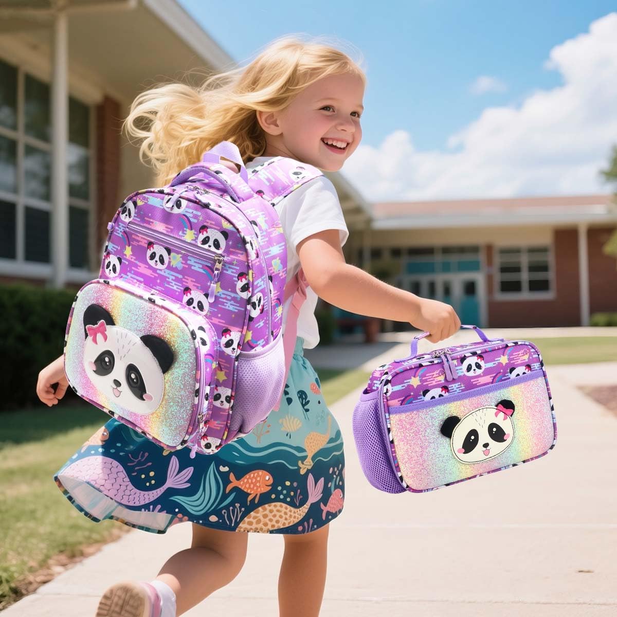 RHCPFOVR Girls Backpack for Elementary School, Backpack for Girls 5-8, Lightweight Kids Backpacks