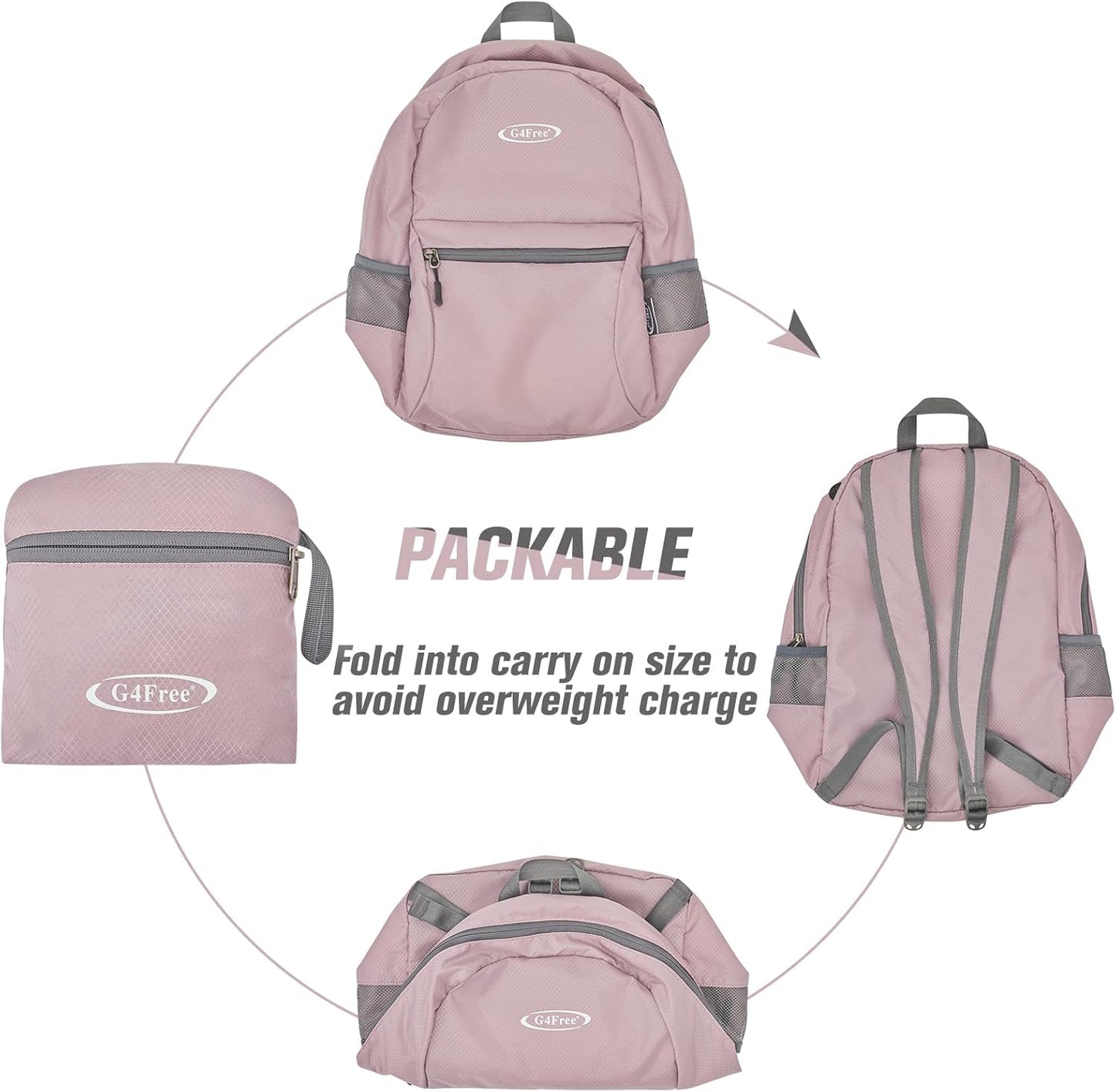 G4Free 20L Lightweight Packable Backpack Travel Hiking Daypack Foldable Backpack for Men Women