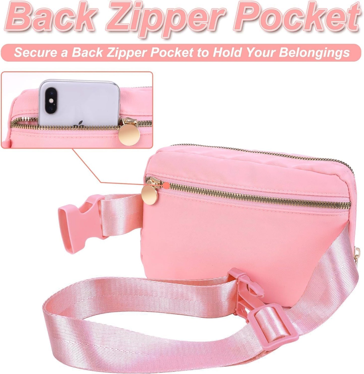 Belt Bag Crossbody Bags for Girls Women - Gifts for 8 9 10 11 12 13 Year Old Girl - Teen Birthday Gifts - Small Waist Packs Trendy Kids Fanny Pack - Initial White F,Pink Bag