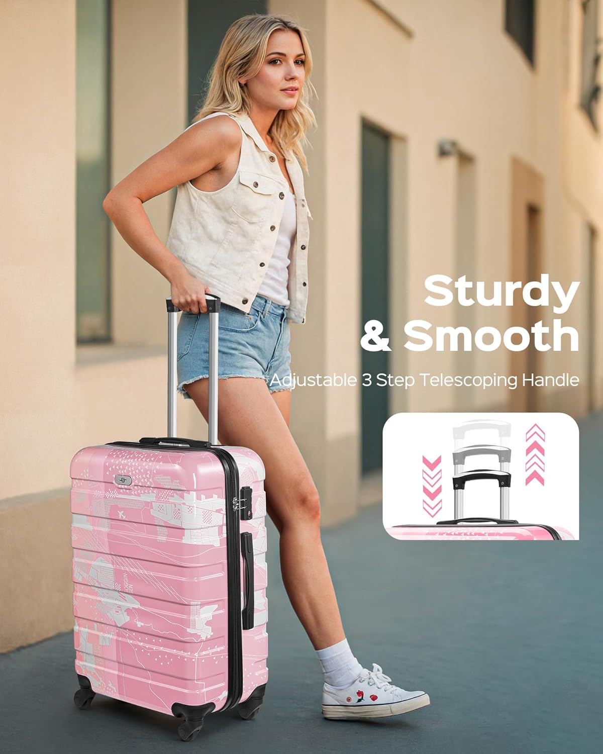 Suitour Luggage sets 2 piece,Hardside Lightweight Carry on Suitcase and 28 inch Luggage with Spinner Wheels Suitcase Set(20in/28in)