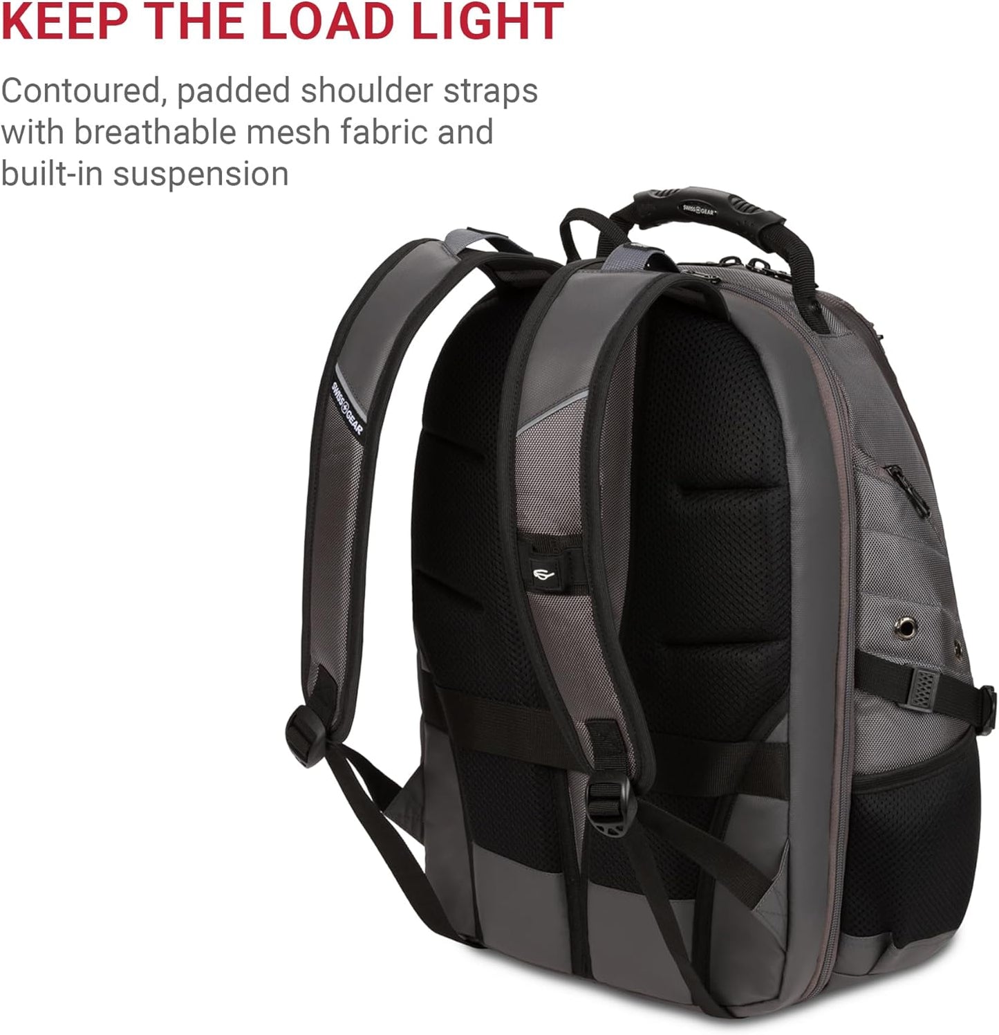 SwissGear 1900 Scansmart TSA 17 Laptop Backpack, Sting Grey Ballistic, 19-Inch