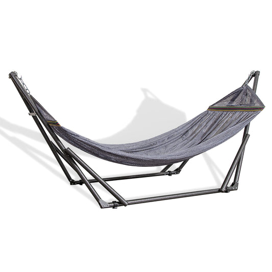 Best Home Fashion Portable Hammock with Collapsible Steel Stand, 450 lbs Capacity, No Tools