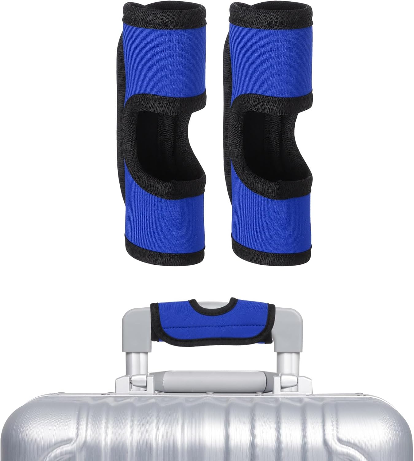 uxcell Luggage Handle Wrap, 2 Pcs Hollow Neoprene Handbag Grip Cover Protector Luggage Identifiers Suitcase Handle Wraps for Luggage Suitcase Travel Bags, Navy Blue