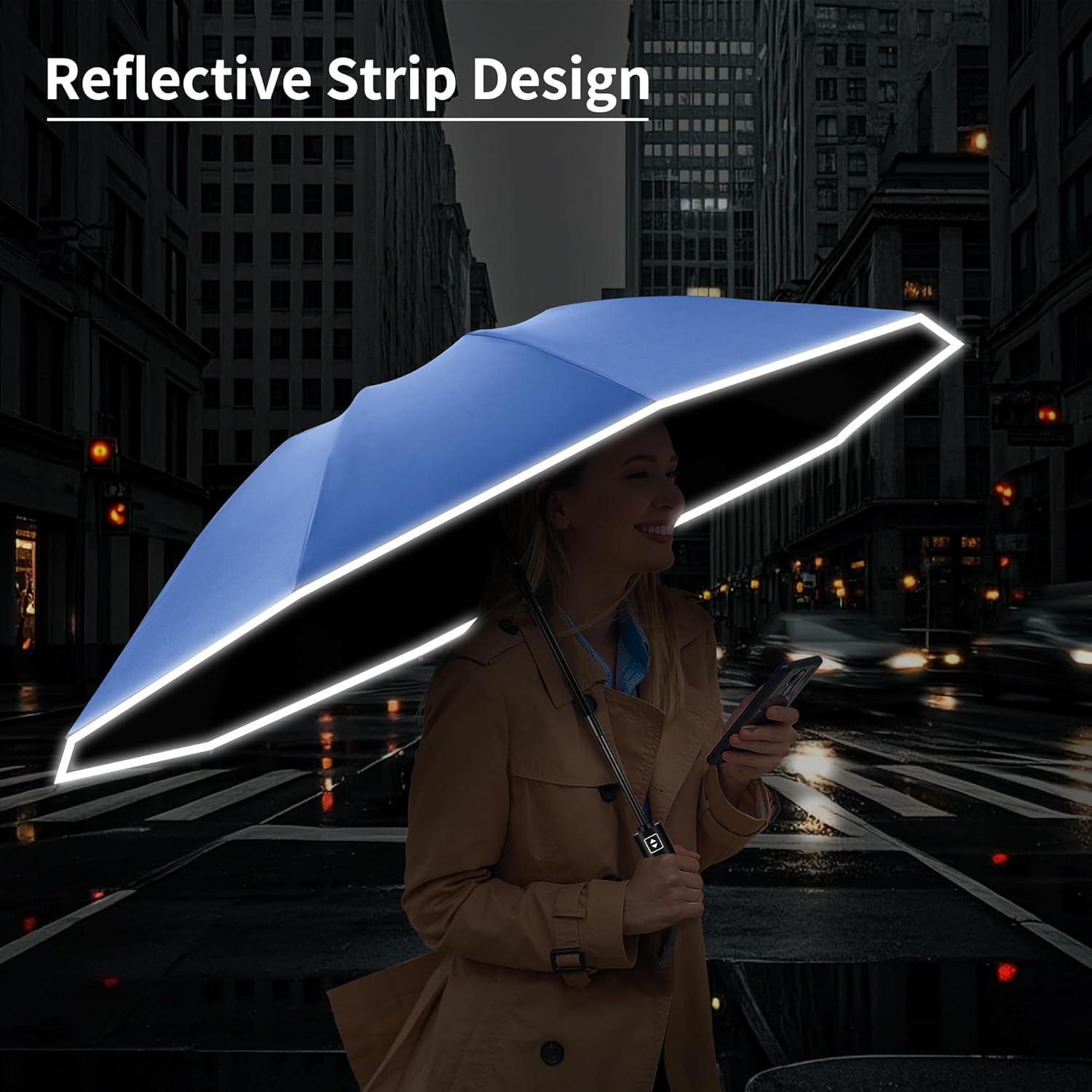 Seniny Windproof Travel Umbrella, Automatic Umbrellas for Rain, Portable & Compact Umbrellas for