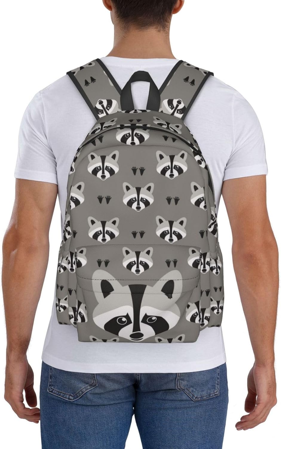 Raccoon Backpack School Bag Lightweight Bookbag Laptop Travel Daypack For Kids Girls Boys Teens
