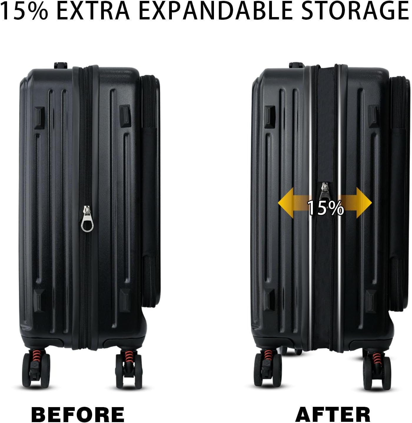 Carry on Luggage 22x14x9 Airline Approved, Carry on Suitcases with Wheels, Hard Shell Top-open Design Luggage with Spinner wheels, Expandable Suitcase with YKK zipper, Lightweight and Durable.