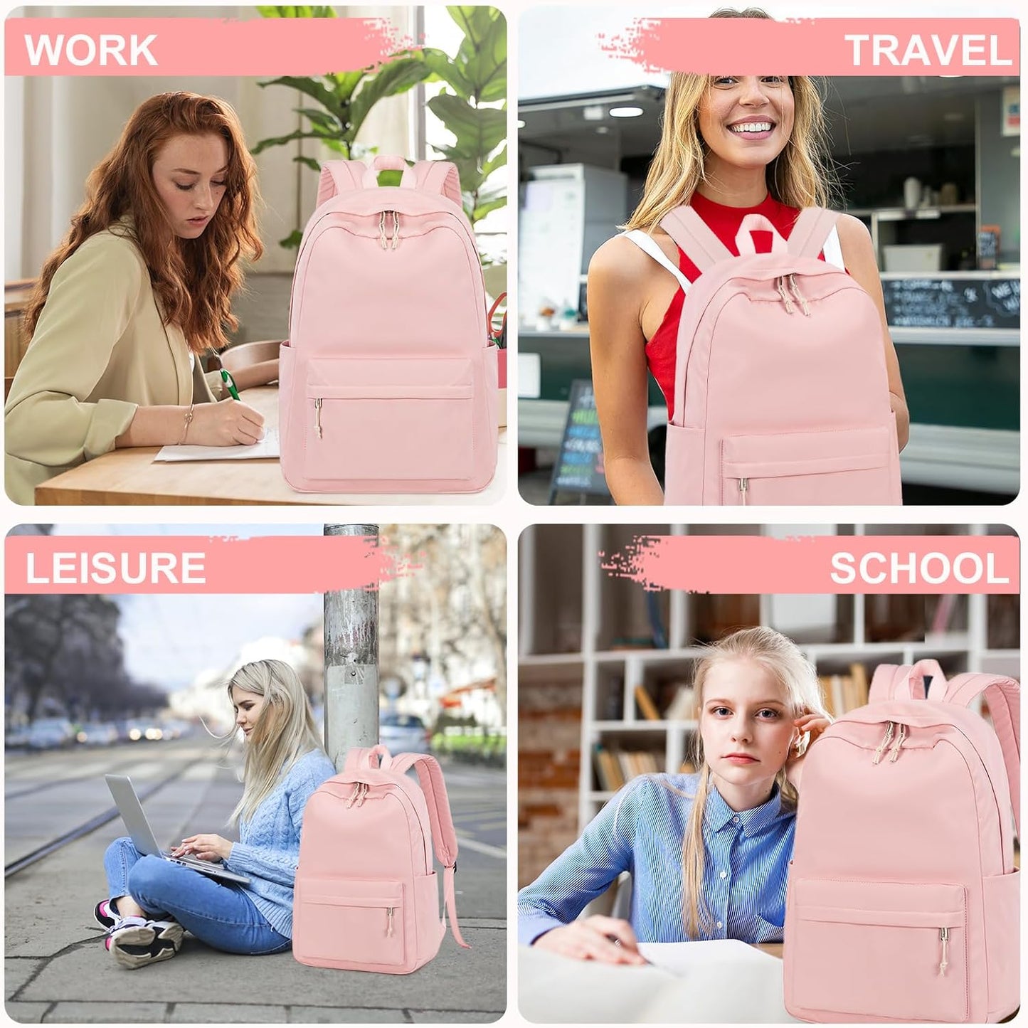 LEDAOU School Backpack Teen Girls Lightweight Bookbag Elementary Middle School Backpacks College Laptop Bag Travel Daypack
