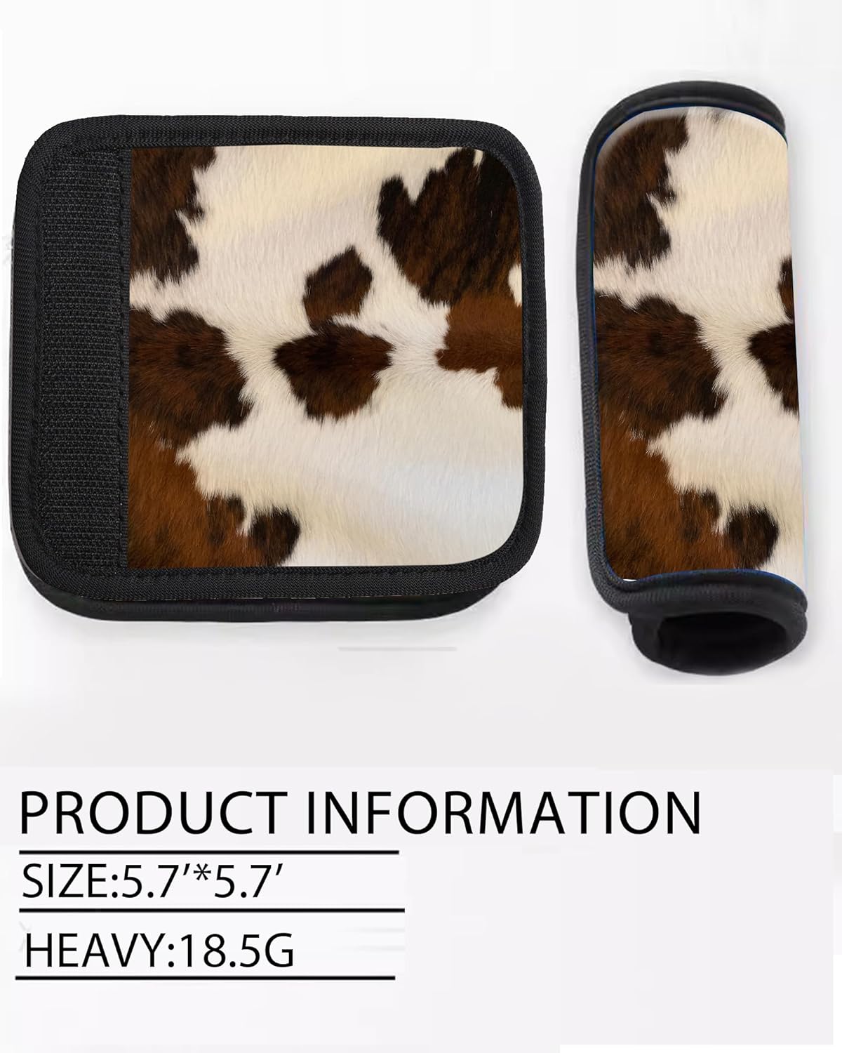 2 Pack Luggage Handle Wrap Travel Tags - Set of Luggage Tags for Suitcases, Identifiers, Marker, and Handle Covers - Cruise Accessories and Travel Gifts（Brown Cowhide