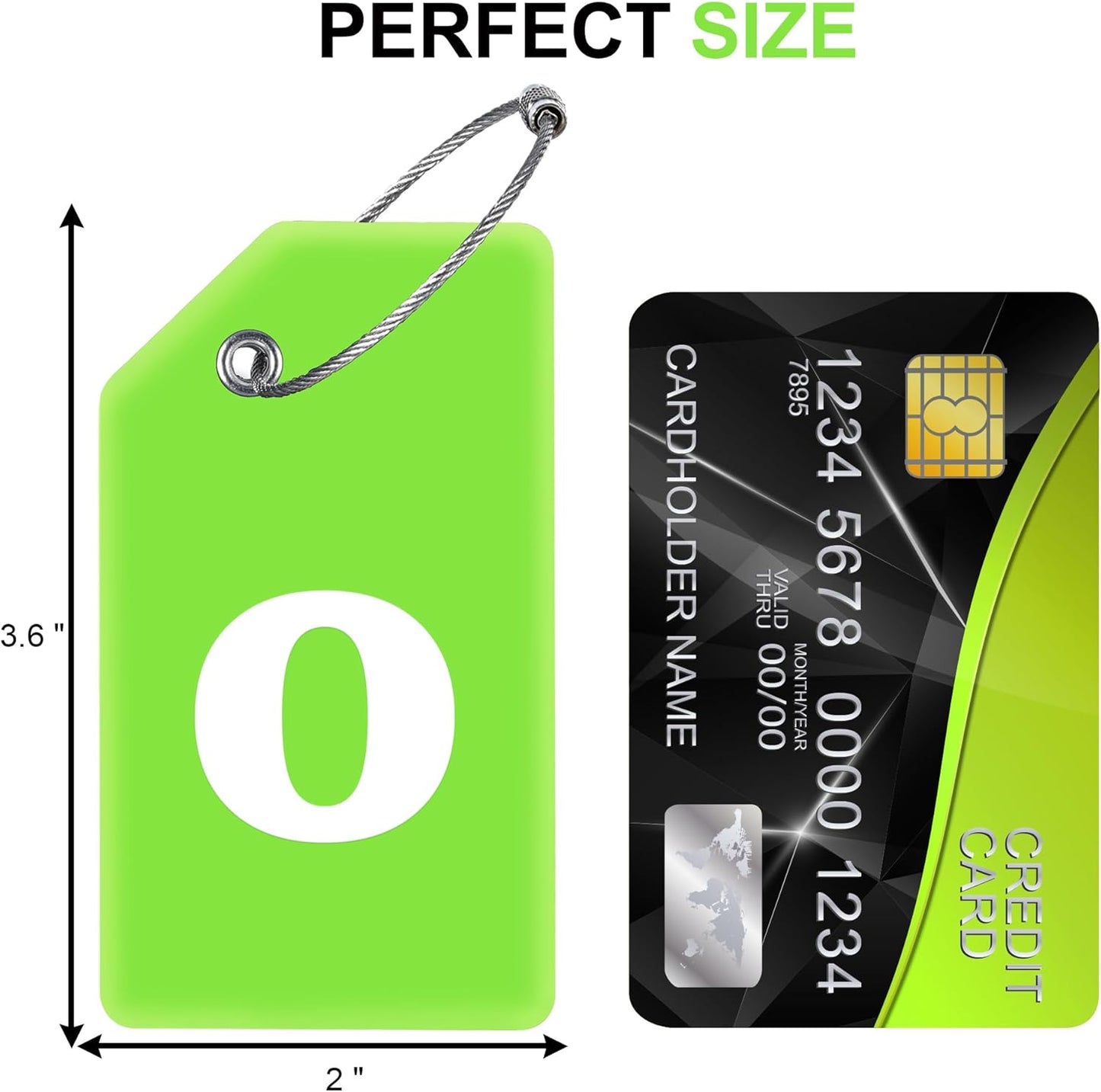 Gostwo 2 Pack Silicone Luggage Tags for Suitcases, 26 Initial Letter Baggage Labels Handbag School Bag Suitcase Instrument Tag with Stainless Steel Loop(Green)(Letter O)