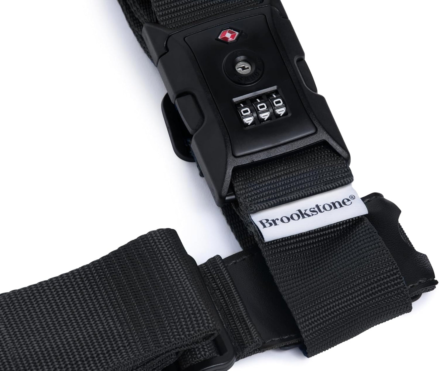 Brookstone Luggage Strap - 2-in-1 TSA-Approved Expandable Luggage Straps for Suitcases with Keyless 3-Digit Combination Lock, Size One Size, Black