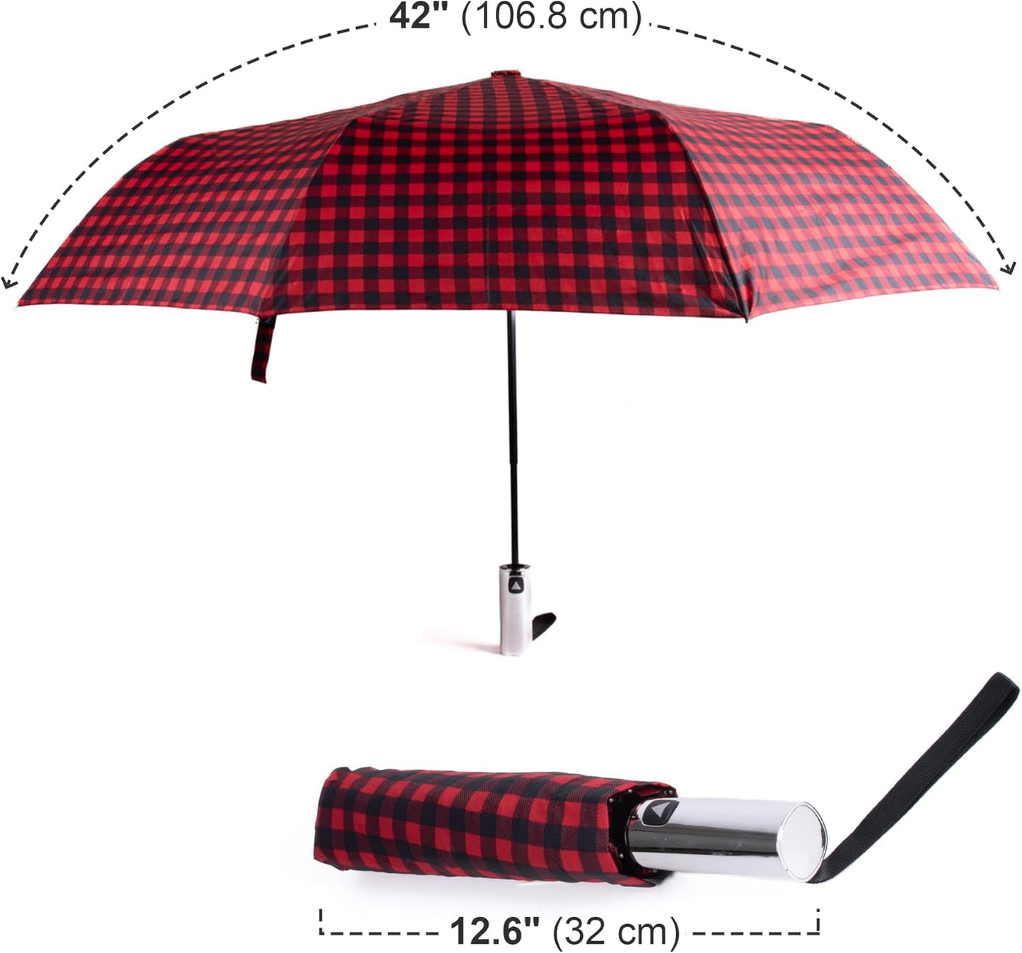 Nollia Windproof Automatic Travel Umbrella, Compact Portable with Reinforced Ribs for Sun & Rain