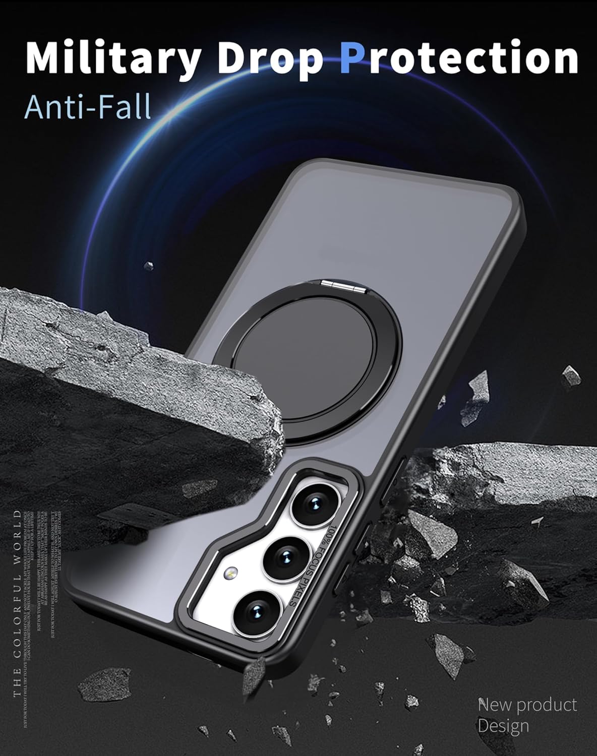 Magnetic Stand Case for Samsung Galaxy S23 6.1" [with 2 Screen Protectors] [360° Rotation Magnetic Stand] [Compatible with Magsafe] Military-Grade Drop Protection Case, Black