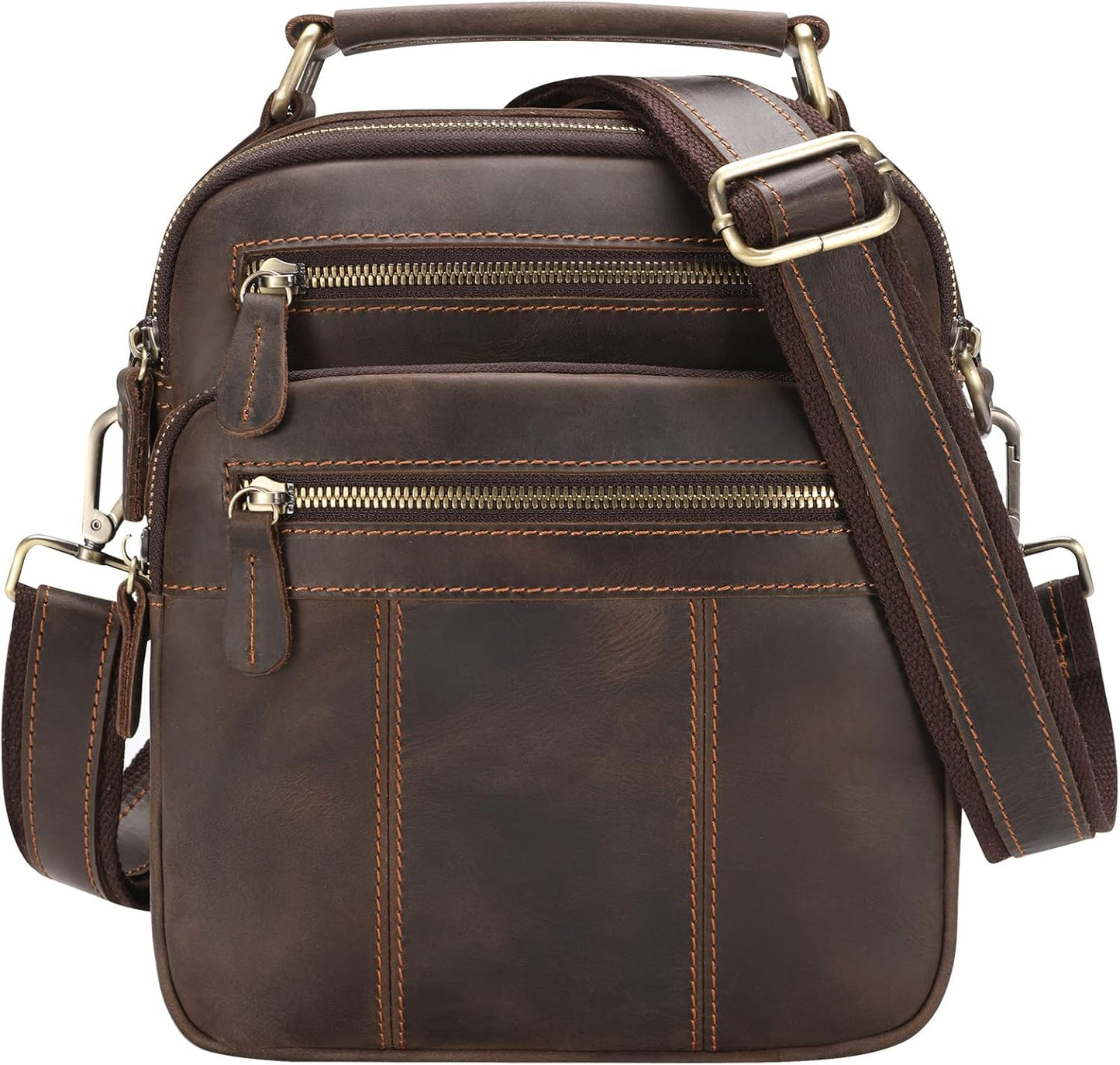 Jack&Chris Leather Messenger Bag for Men, Man Purse Crossbody Bags for Work Business