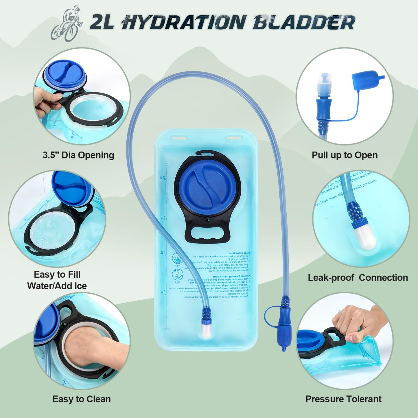 RAINSMORE Hydration Backpack with 2L Water Bladder, 15L Lightweight Hiking Backpack for Women & Men