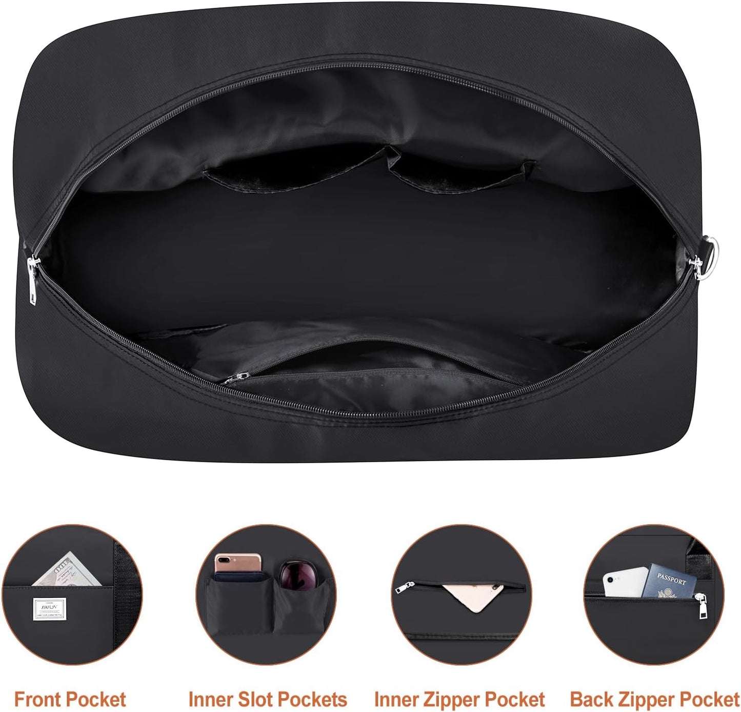 Weekender Bag for Women, Large Overnight Bag Canvas Travel Duffel Bag Carry On Tote with Shoe Compartment 21" 3Pcs Set