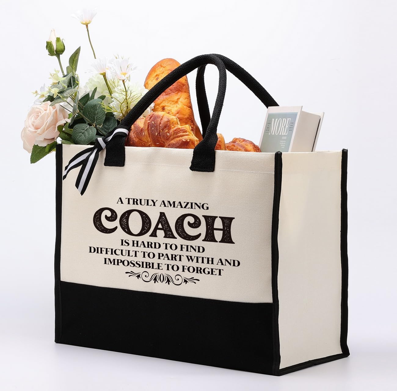 Cotton Canvas Tote Bag for Women, Canvas Tote Bag for Gifting, Totes Bags Gift for Women, Farewell Gift for Coach, Thank You Gifts, A Truly Amazing Coach is Hard To Find
