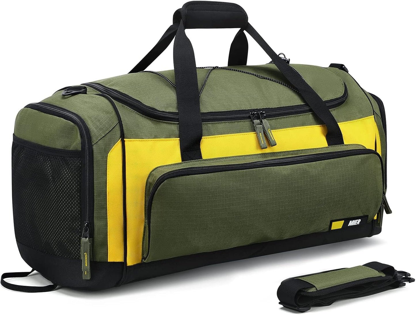 MIER Large Gym Bag for Men Sports Duffle Bag with Shoe Compartment 60L Lightweight Duffel Bags for