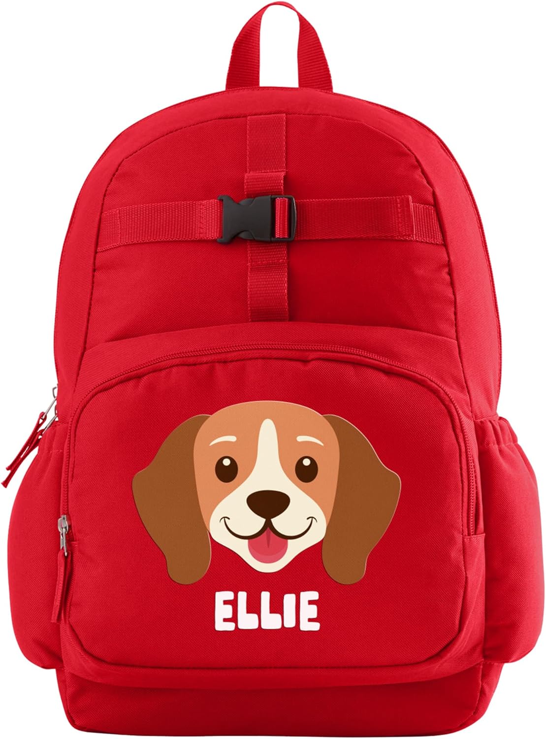 Let's Make Memories Personalized Kids Backpack - Backpack for School - For Animal Lovers - Back to School - Bookbag - Matching Lunchbox/Water Bottle Sold Separately - Red - Dog