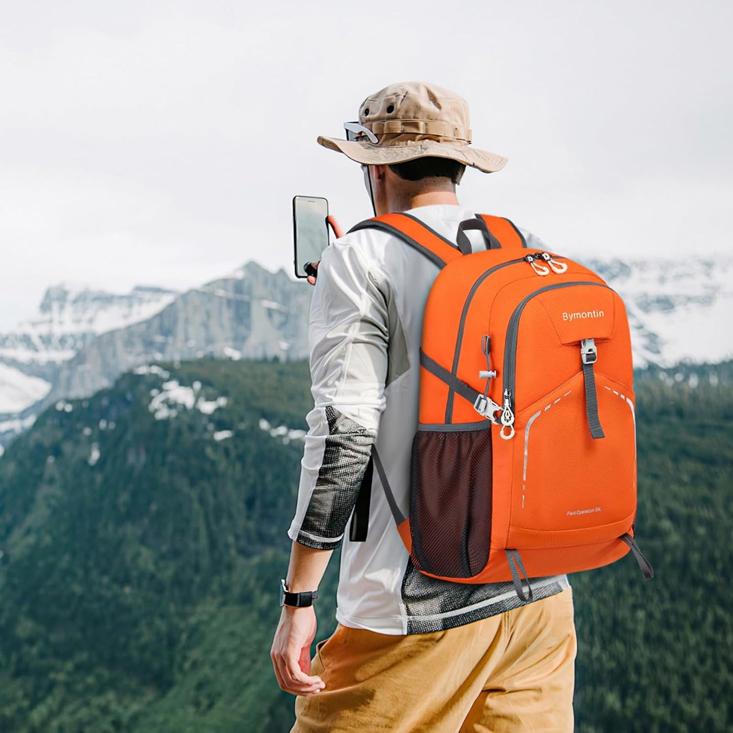 35L Lightweight Packable Backpack – Durable Foldable Daypack for Travel, Hiking, and Gym (Orange)