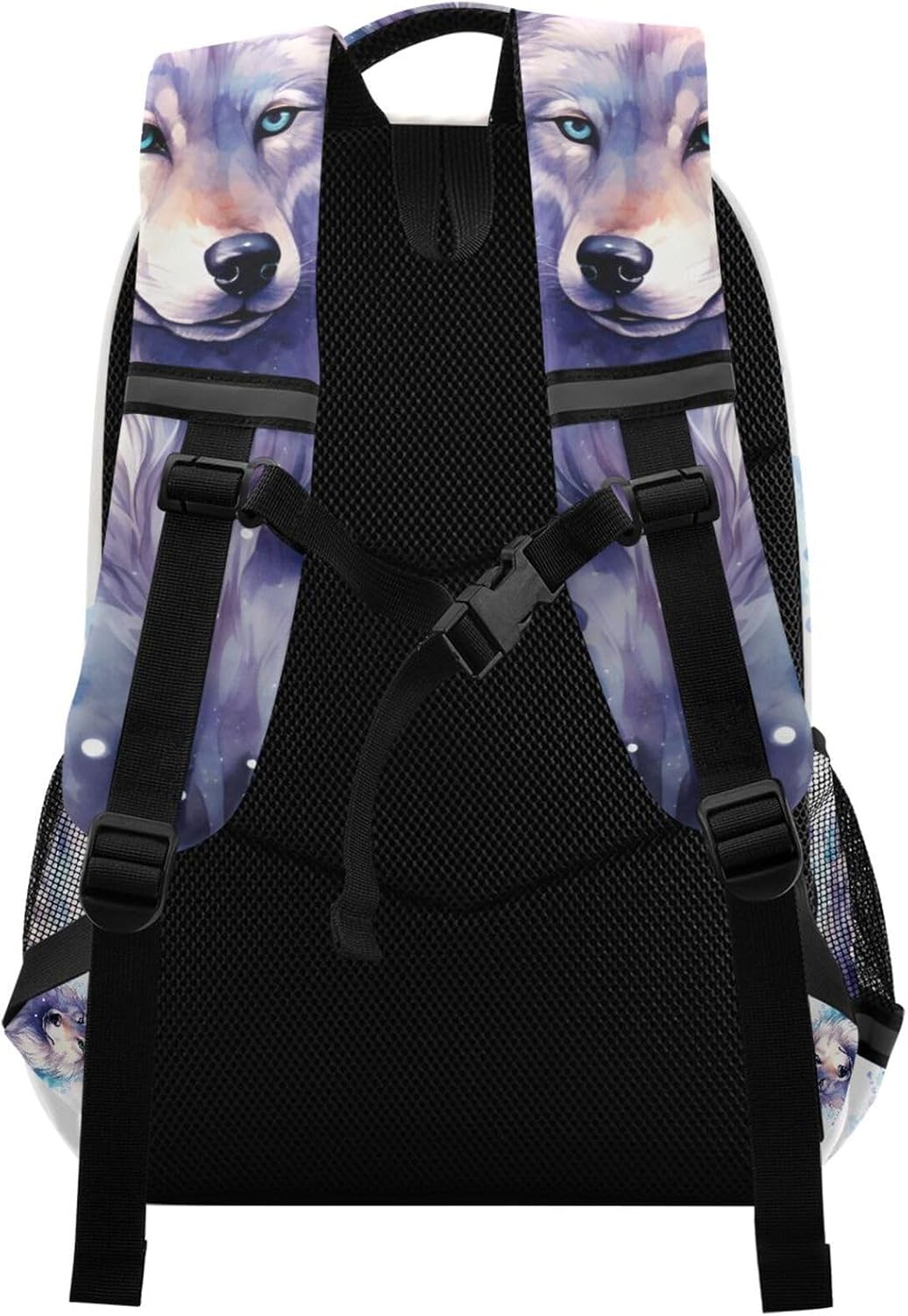 Wolf Watercolor Backpack for Boys Girls Elementary School Bag Kids Bookbag Travel Rucksack