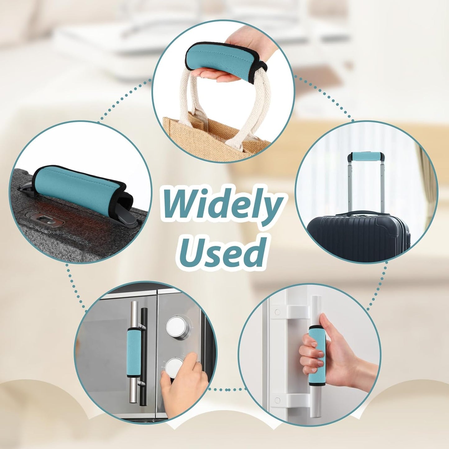 2 Pack Luggage Handle Wraps for Suitcase Bright Color Luggage Handle Covers Suitcase Tags identifiers Travel Accessories for Airplane/Flying (Sky Blue)