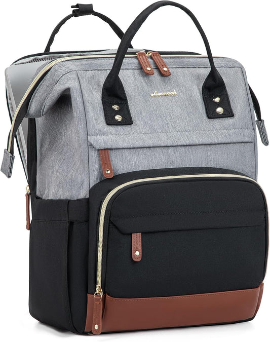 LOVEVOOK Laptop Backpack for Women, 15.6 Inch Work Business Backpacks Purse With Large Capacity, Waterproof Nurse Bag College Bookbag for School, Waterproof Casual Daypack for Travel