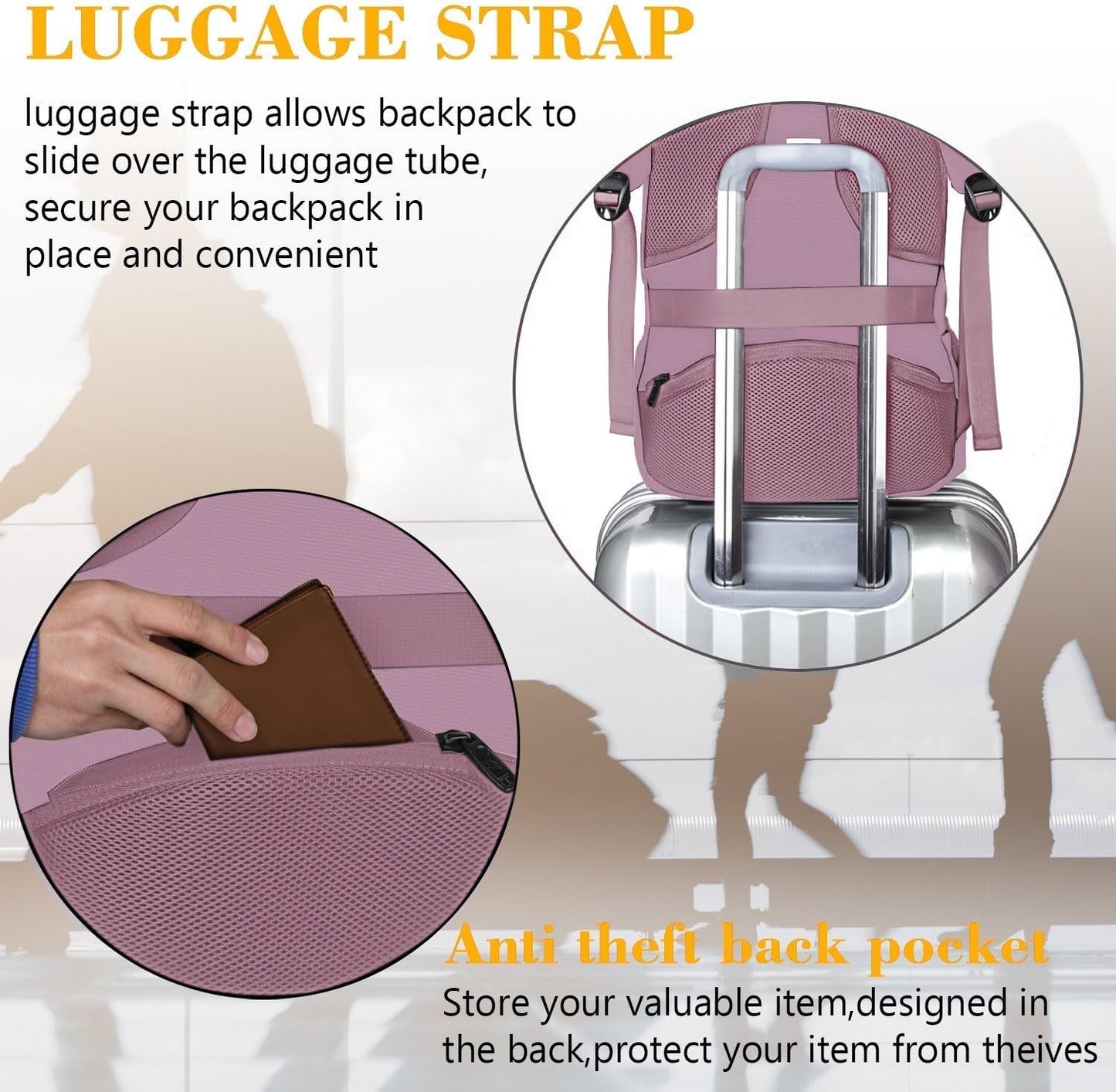 MATEIN Travel Laptop Backpack, Business Anti Theft Slim Sturdy Laptops Backpack with USB Charging