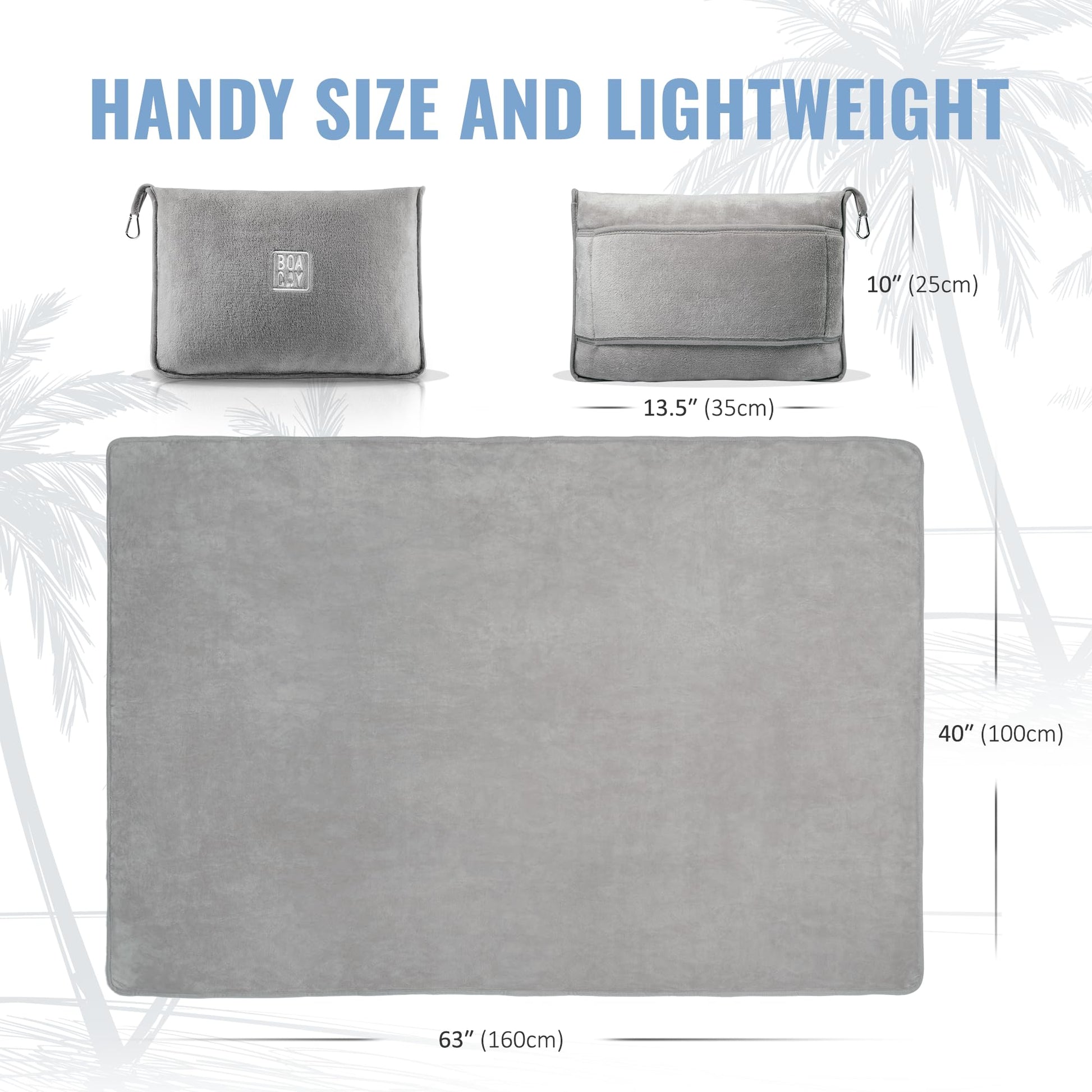 BOACAY Soft & Warm Travel Blanket for Airplane & Car - Long Flight Essential for Women, Men, Kids