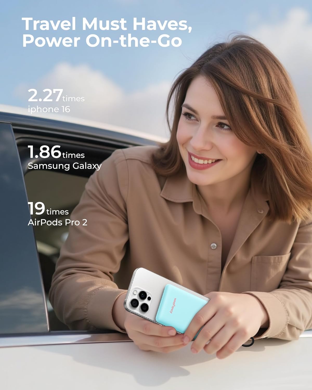 Small Portable Charger Power Bank 10,000 mAh, Upgraded Compact Battery Pack for Phone Charging, PD3.1&QC Fast Charging Mini Travel Power Bank for iPhone/Samsung/Google/Tablet/AirPod (Blue)