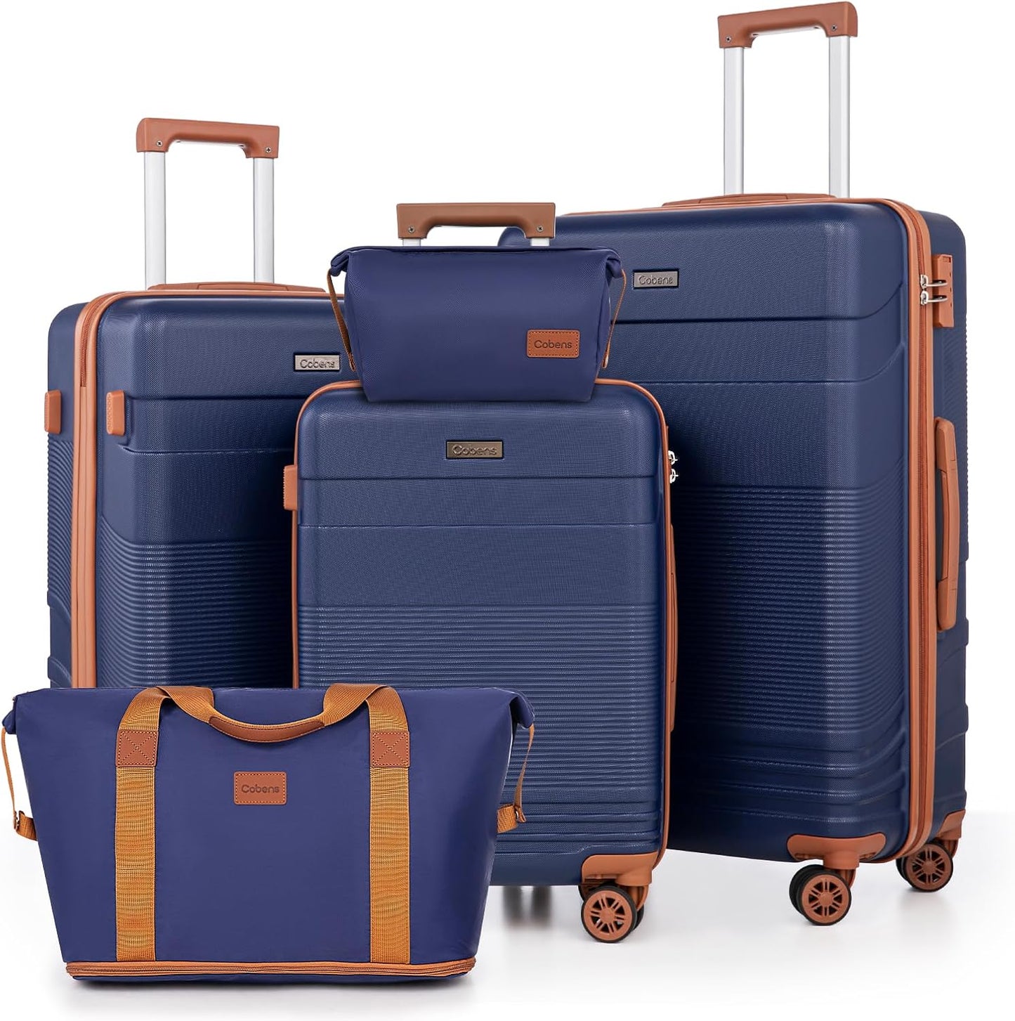 Luggage Sets 5 Piece with Spinner Wheels, Lightweight Hardshell Suitcases Set with Lock for Men and Women, Carry on Luggage Travel Set with Durable ABS Hard Case