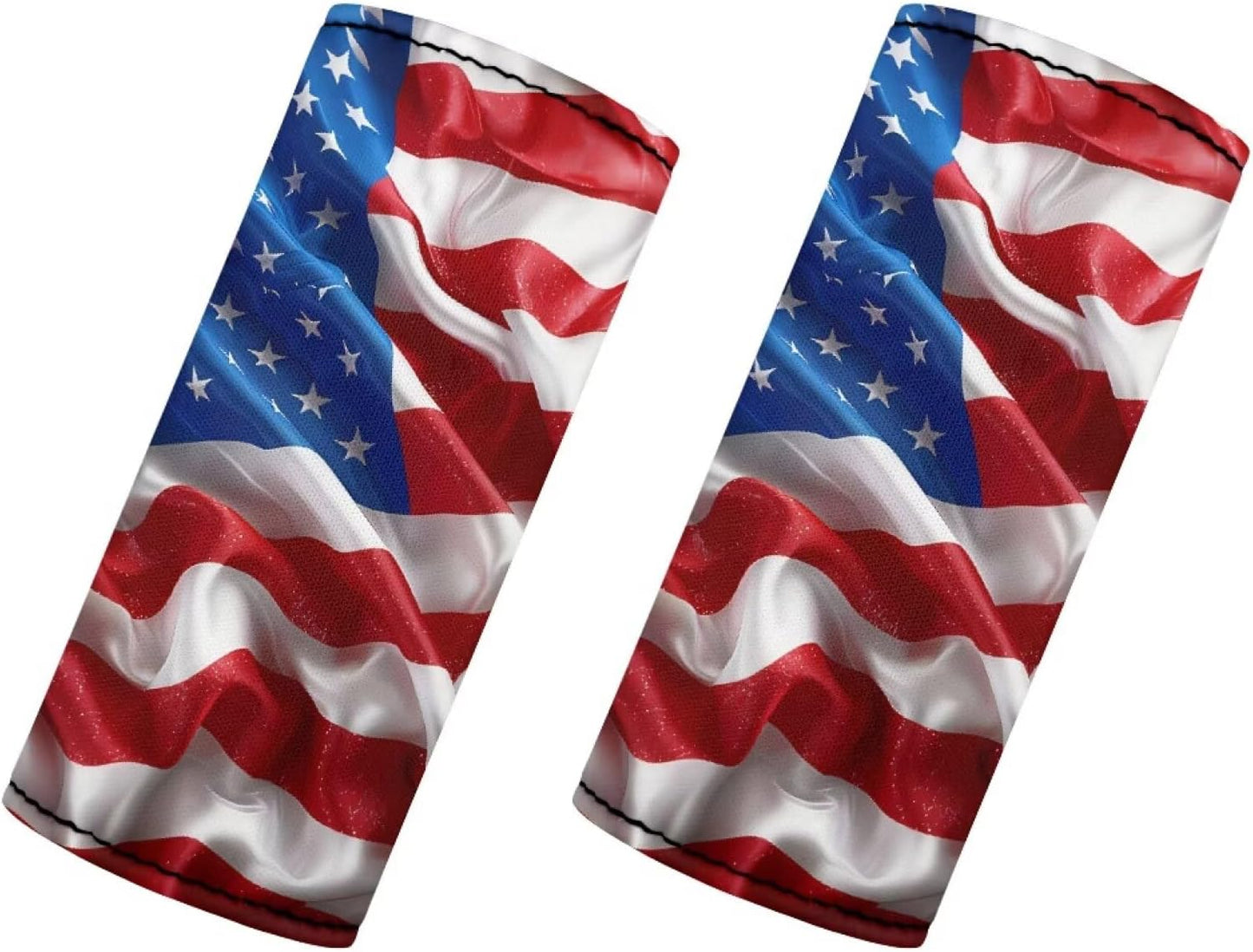 Patriotic Flag Luggage Handle Wraps for Suitcase 2 Pack Door Handle Protection Sleeve Cover Neoprene Travel Accessories
