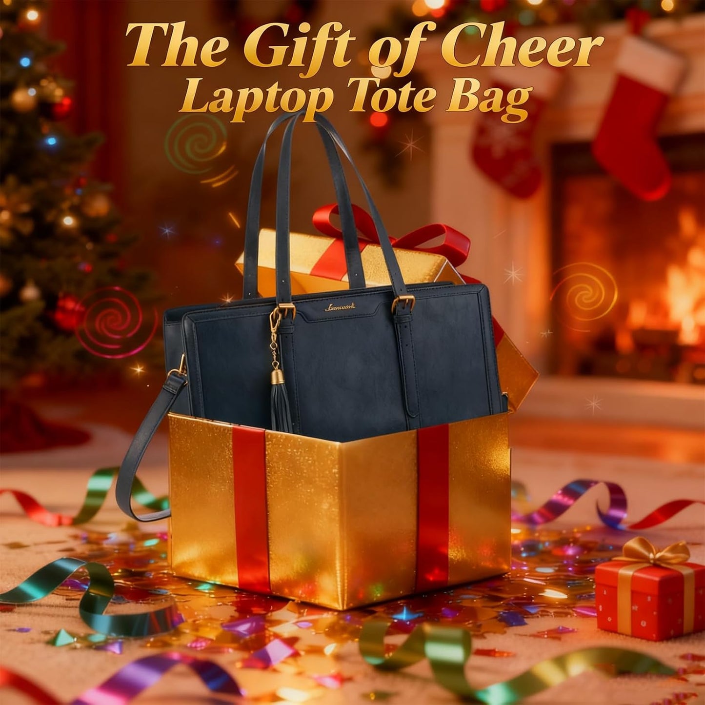 LOVEVOOK Laptop Bag for Women Vintage Leather Work Tote 15.6 inch Large Capacity Computer bag with Clutch Purse for Office, Travel, Casual
