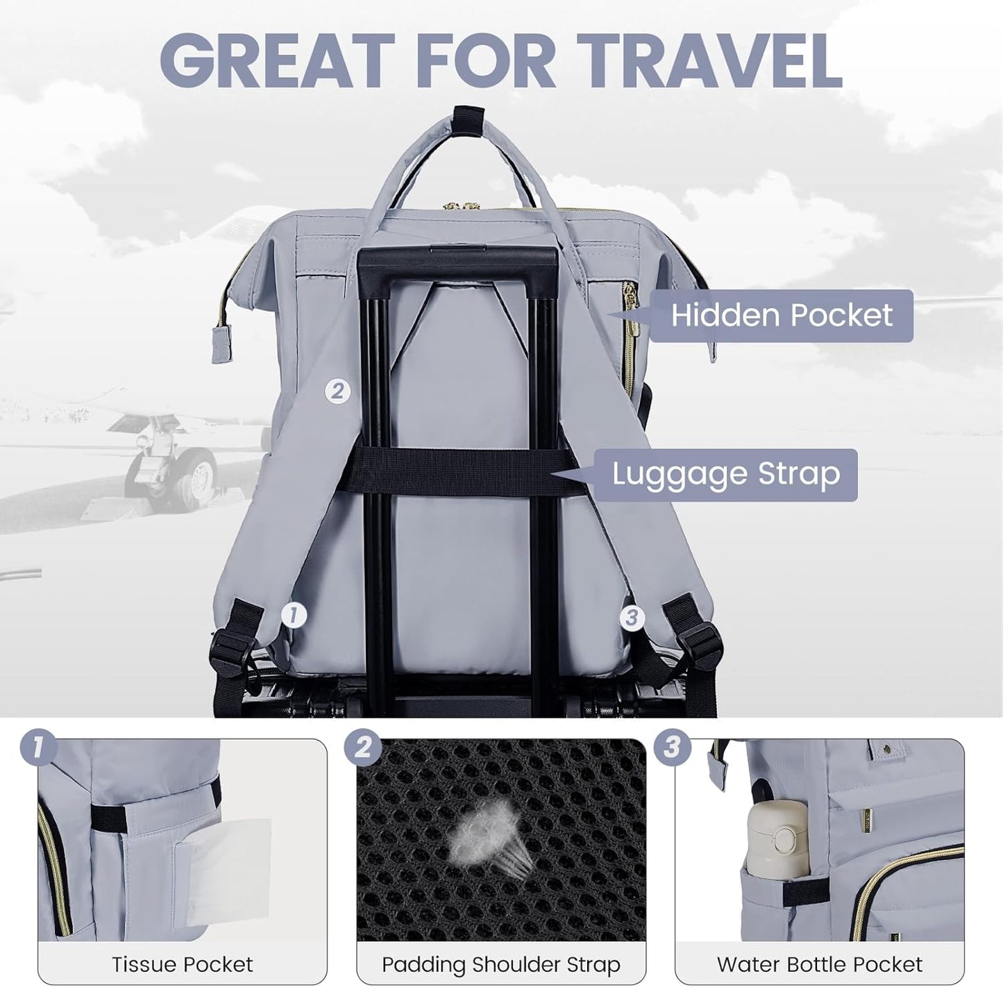 LOVEVOOK Laptop Backpack for Women Teacher Backpacks Nurse Bags,Work Bag Backpack Purse Bags Anti-Theft Travel Backpacks with USB Charging Port,15.6 Inch Backpack for College Business Casual