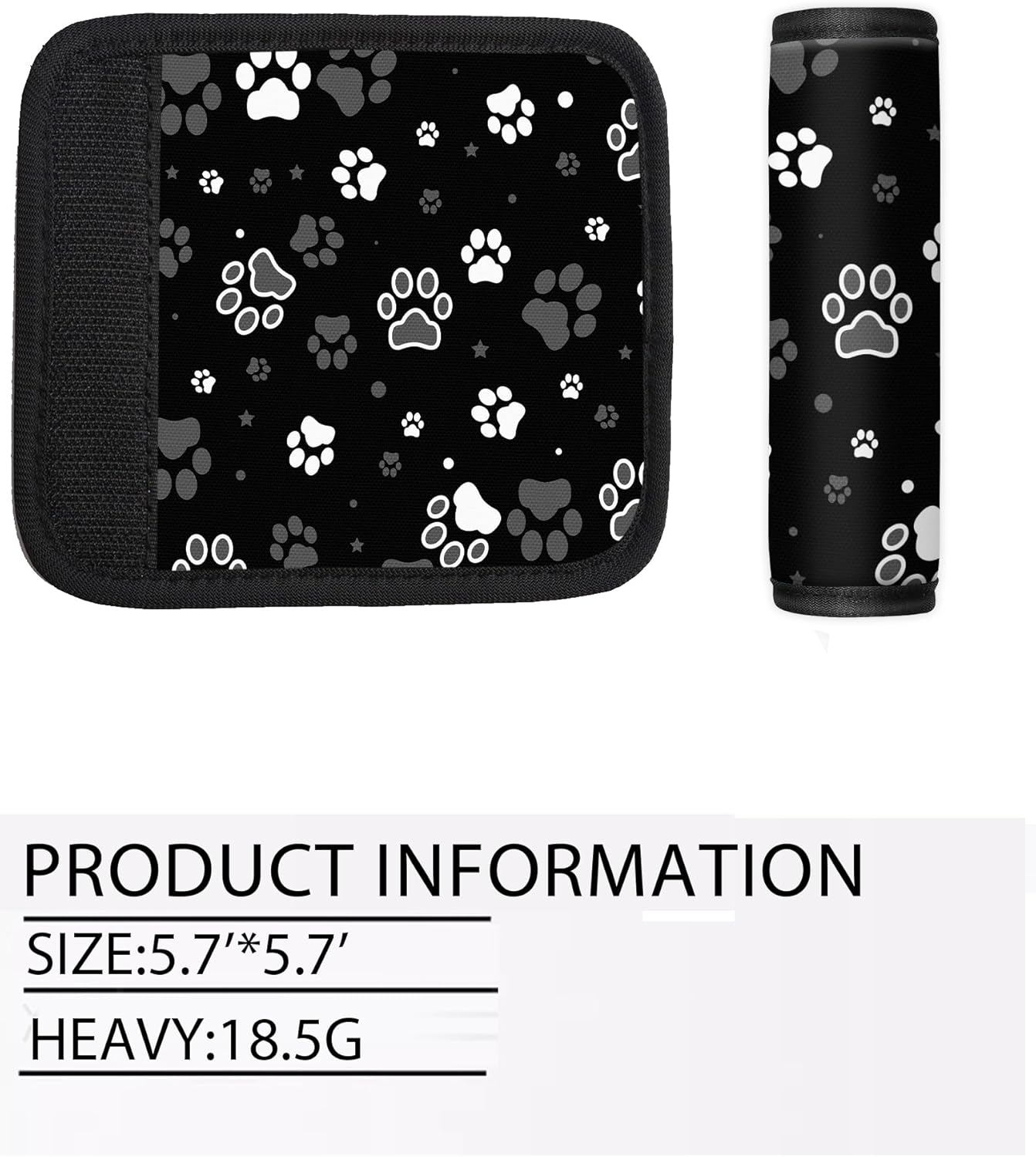 2 Pack Luggage Handle Wrap Travel Tags - Set of Luggage Tags for Suitcases, Identifiers, Marker, and Handle Covers - Cruise Accessories and Travel Gifts（Cute Dog Paw