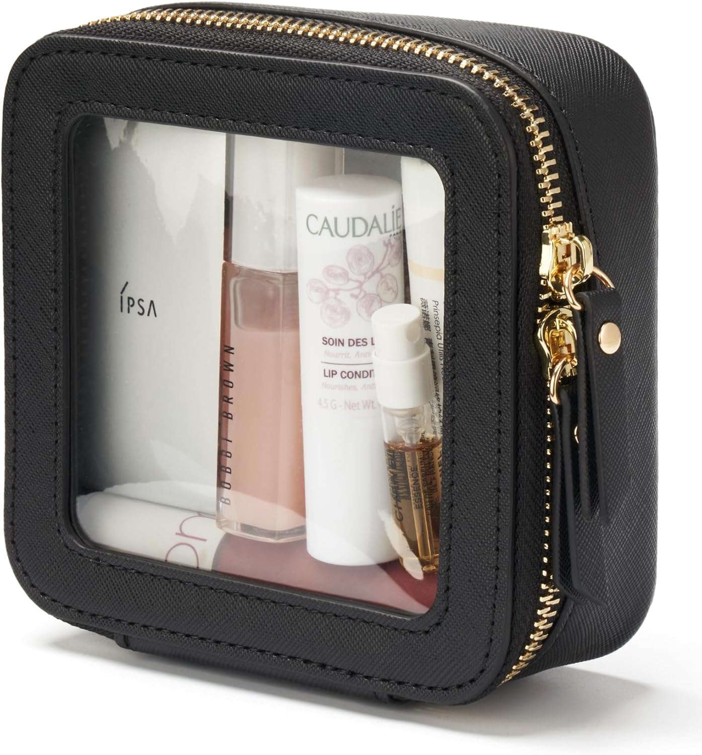 Popvibe Clear Makeup Bag Travel Cosmetic Case Transparent Toiletry Bag with Zipper, Portable Make