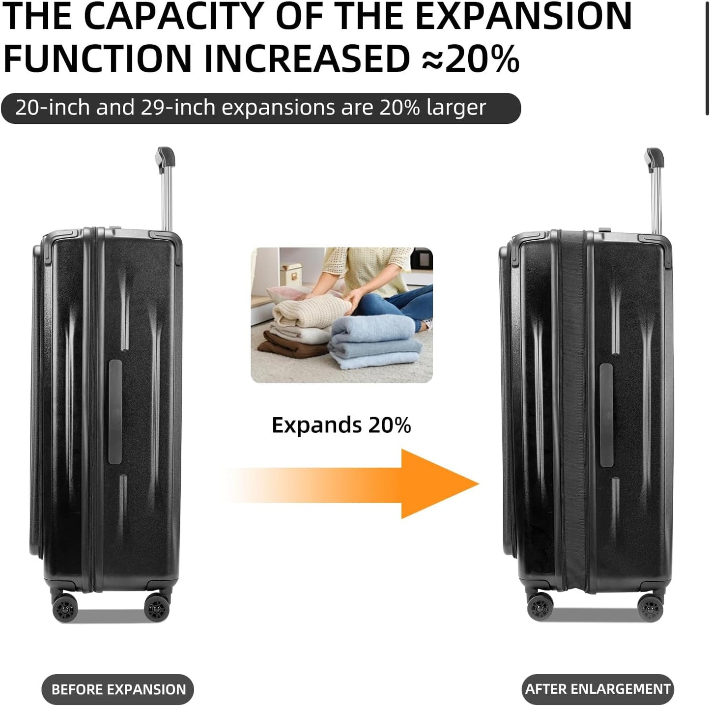 Premium 29 Inch Luggage, Top Opening Aluminum Frame Airline Approved ABS+PC Hard Shell Suitcases with Silent Wheels, TSA Lock, Front Pocket and Wet-dry Separated Six-piece set