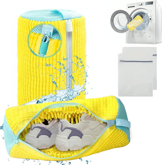 2 PCS Shoe Washing Machine Bag – XL 15" Durable Bags for Washer and Dryer with 2 Shoe Laundry Bags – Reusable Sneaker Bag, Shoes Wash Bag, Cleaning Kit 360° Protects Shoes from Damage