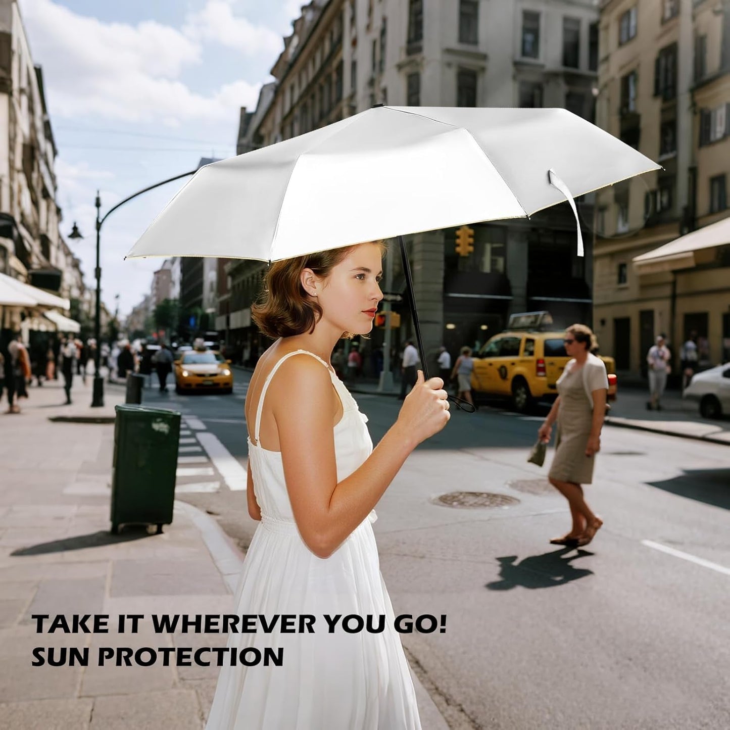 Travel Mini UV Umbrella for Purse Handbag Backpack in Small Size Sun & Rain Protection Compact Lightweight Tiny Pocket Umbrella for Kids Women Men