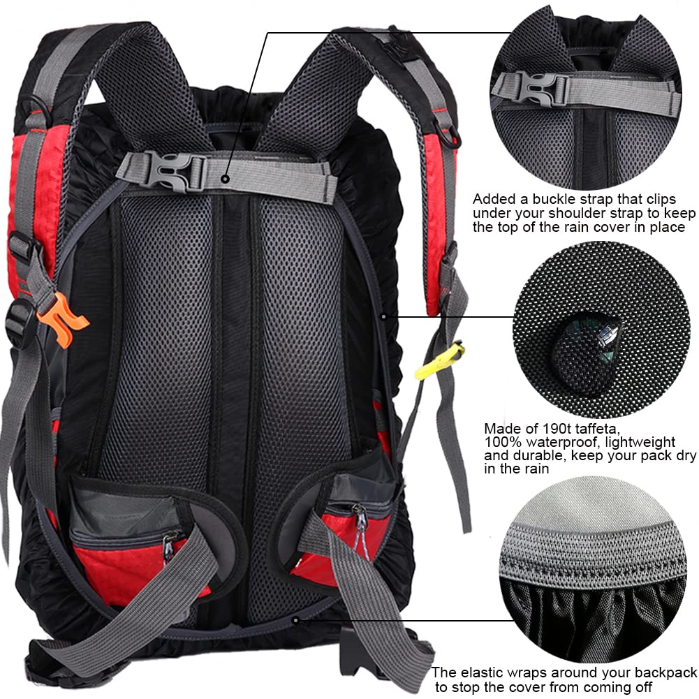 Evotopf Waterproof Backpack Rain Cover with Adjustable Anti Slip Buckle Strap & Sliver Coating