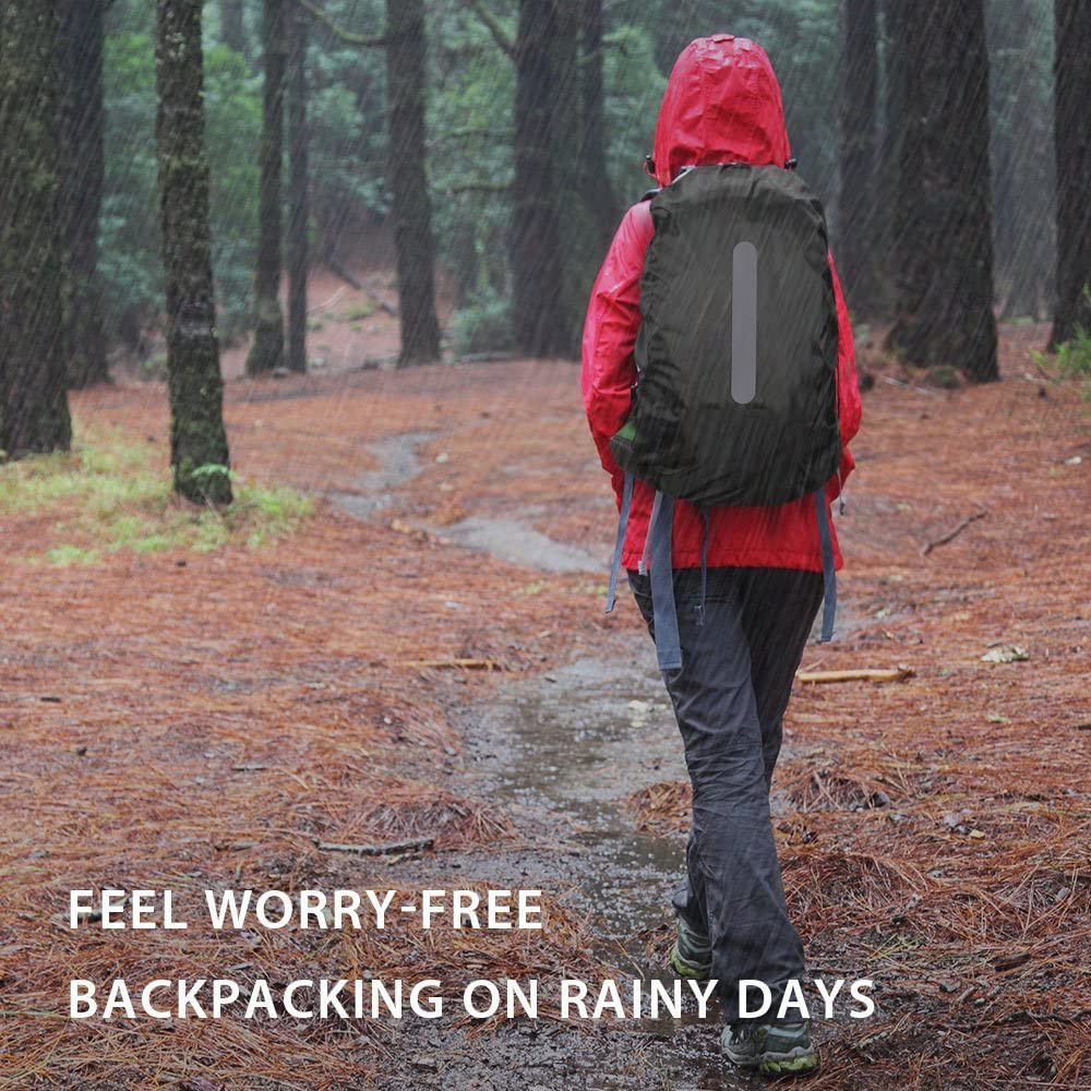 MOPHOEXII 2 Pack Waterproof Backpack Rain Cover, Ultralight Compact Portable Reflective Backpack