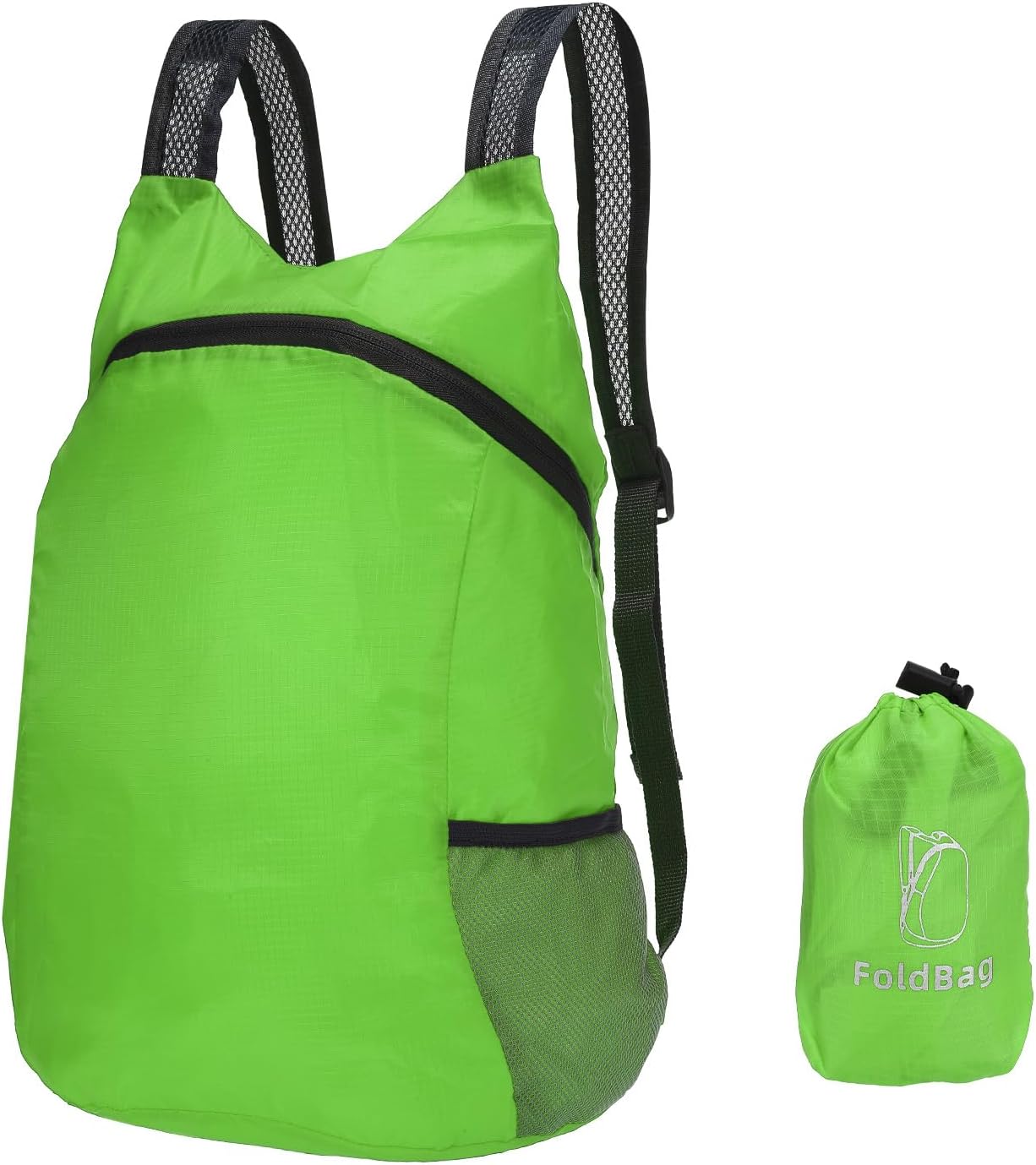 PATIKIL Hiking Backpack, 15L-20L Packable Lightweight Backpack Daypack Small Foldable Outdoor Camping Cycling Backpacking Shoulder Bag, Green