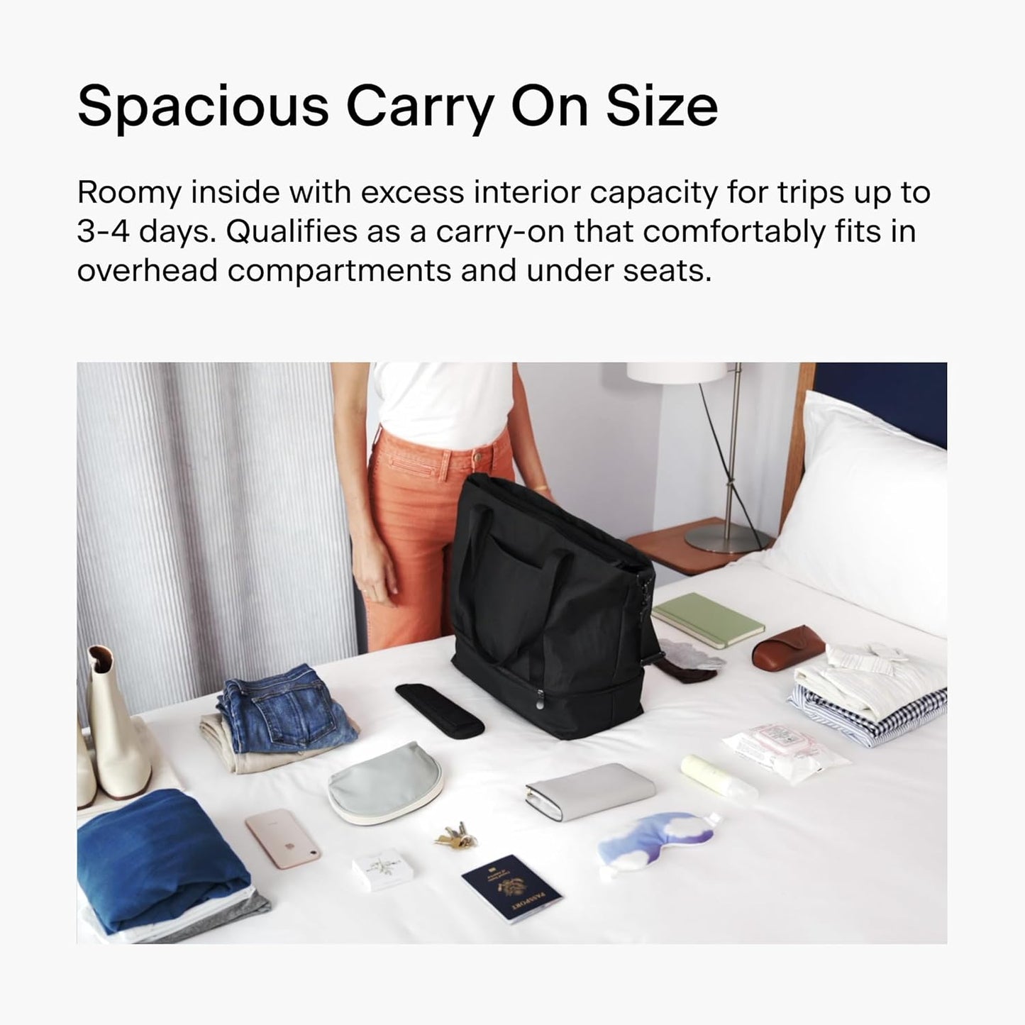 Lo & Sons Catalina Deluxe Tote - Spacious Travel & Everyday Bag With Shoe Compartment, Luggage Sleeve, Padded Strap