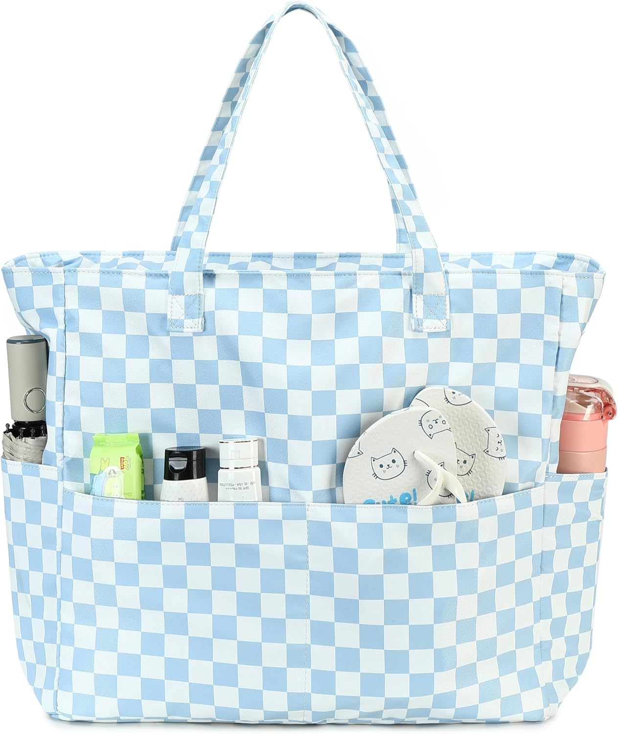 Bluboon Waterproof Beach Tote Pool Bags for Women Ladies Extra Large Carry On Bag With Wet Compartment for Weekender Travel