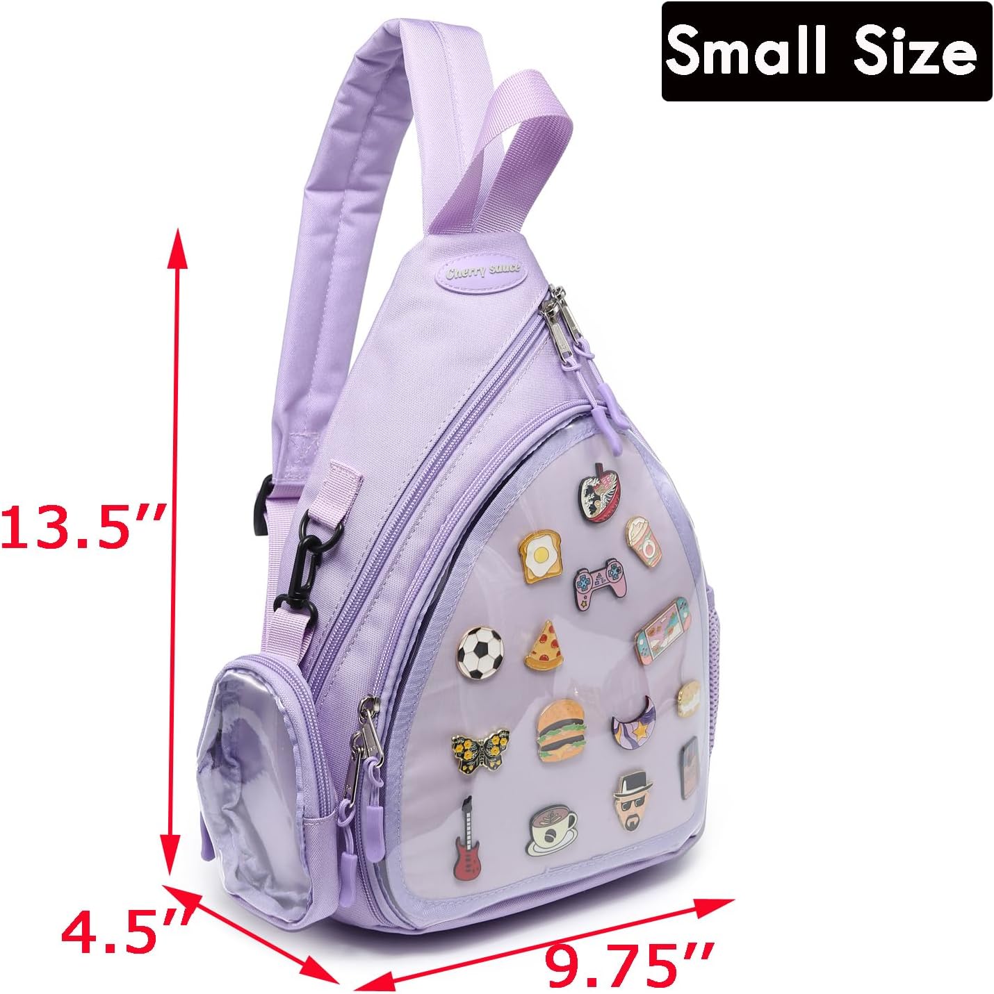 Oxford Ita Bag Kawaii Pin Display Chest Pack Single Shoulder Bag Sport Backpack Hiking Daypack, Small